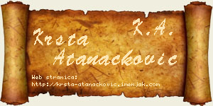 Krsta Atanacković vizit kartica